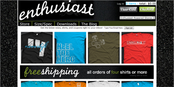 automotive t-shirt website design